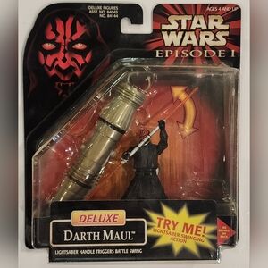 1998 Hasbro Deluxe Darth Maul Star Wars Episode 1 Figure w/ Lightsaber Handle